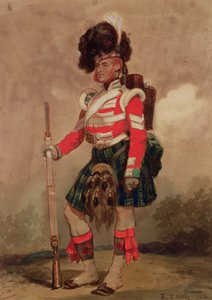 Un soldat des 79e Highlanders au camp de Chobham en 1853