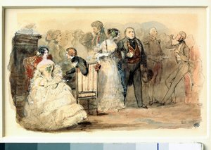 Une réception sous Louis Philippe Aquarelle par Eugène Lami (1800-1890) - Eugene Louis Lami
