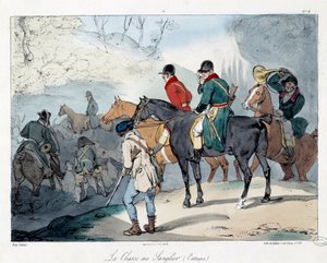 Chasse au sanglier. Illustration du livre "La vie de château"