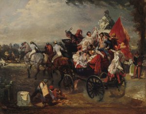 Scène de carnaval, Place de la Concorde, 1834