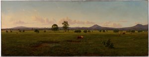Vue des Alpes de Gippsland, depuis Bushy Park sur la rivière Avon