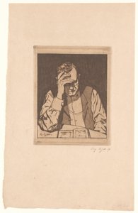 Homme lisant - Eugène Bejot (signed by artist)