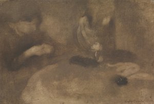 Femmes cousant à une table, vers 1894-96 - Eugène Carrière