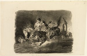 Faust et Méphistophélès au galop dans la nuit du sabbat des sorcières - Eugène Delacroix