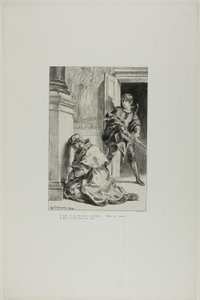 Hamlet tente de tuer le roi, planche 8 de Hamlet - Eugène Delacroix