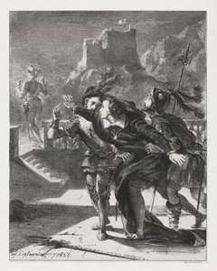 Hamlet : Hamlet se précipite pour suivre le fantôme de son père - Eugène Delacroix