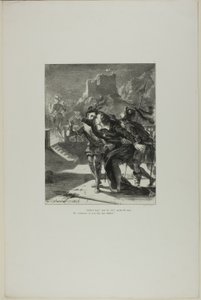 Hamlet à la poursuite du fantôme de son père, planche 2 de Hamlet - Eugène Delacroix
