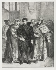 Hamlet: La reine tente de consoler Hamlet - Eugène Delacroix