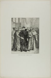Hamlet et la reine, planche 1 de Hamlet - Eugène Delacroix