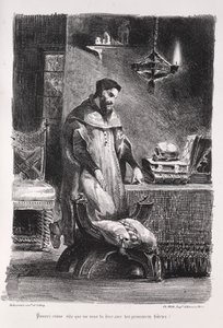 Illustrations pour Faust : Faust dans sa loge - Eugène Delacroix