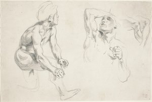 Nu masculin posant pour Figures dans la Frise de la Guerre, c. 1835 - Eugène Delacroix