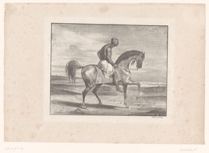 Homme à cheval dans le désert