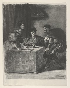 Mephistophélès se présente à Martha Goethe, Faust, 1825-27 - Eugène Delacroix