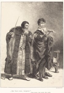Polonius et Hamlet Acte II, Scène II - Eugène Delacroix