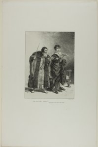 Polonius et Hamlet, planche 4 de Hamlet - Eugène Delacroix