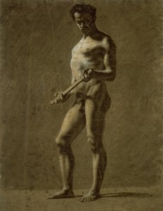 Nu académique masculin debout (recto) ; Croquis du bras supérieur (verso) - Eugène Delacroix