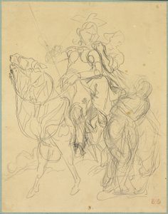 Étude pour Marphise et la maîtresse de Pinabel - Eugène Delacroix