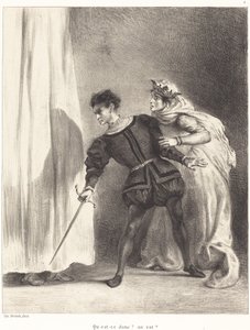 Le meurtre de Polonius (Acte III, Scène IV) - Eugène Delacroix