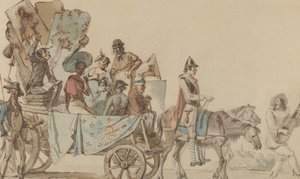 Troupe théâtrale en route - Eugène Delacroix