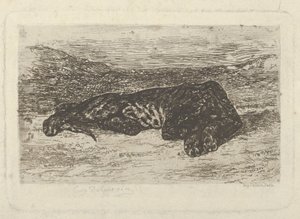 Tigre couché dans le désert, 1846 - Eugène Delacroix
