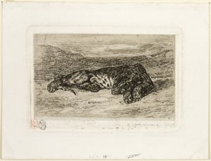 Tigre se reposant dans le désert - Eugène Delacroix