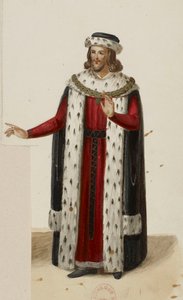 Costume of Enguerrand de Marigny (La Tour de Nesle, 1832) (cropped) - Eugène Du Faget