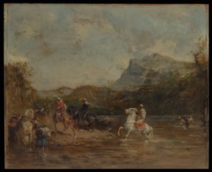 Arabes traversant un gué, 1873