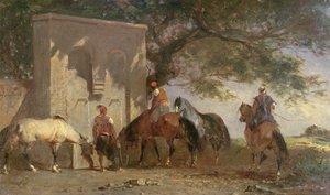 Arabes abreuvant leurs chevaux, c.1865-75