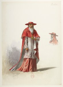 Btv1b84558104 27 - Saint-Saëns - Henry VIII - Maquettes de costumes - Lacoste - 27. Prélat - Eugene Lacoste