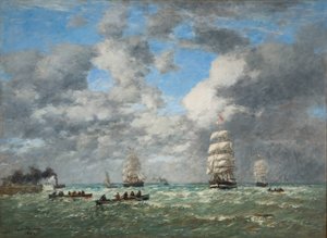 Leaving the Port of Le Havre / Shipping (Le Havre, sortie du port)
