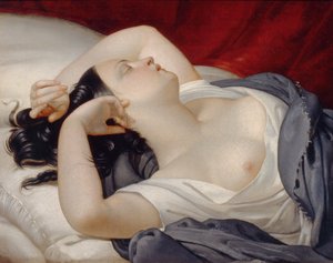 Femme italienne endormie, années 1840