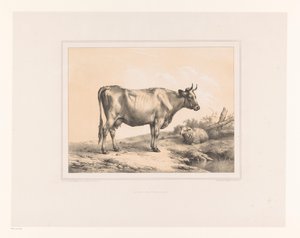 Vache et mouton dans un paysage - Eugène Verboeckhoven