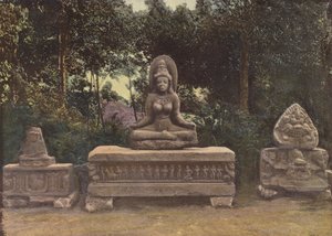 Bas-relief et statue de la déesse Uma