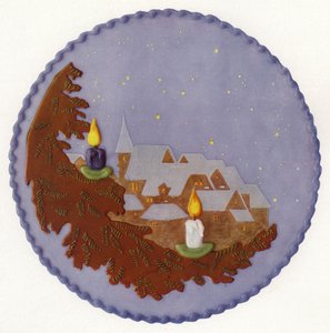Gâteau de Noël avec scène nocturne