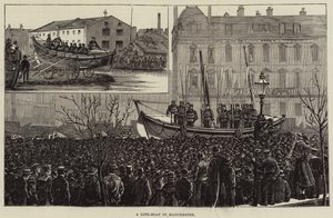 Un bateau de sauvetage à Manchester (gravure) - European School