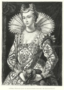 Une noble dame vénitienne du XVIe siècle (gravure)