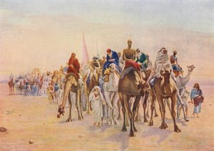 Pèlerinage à la Mecque (lithographie couleur) - European School