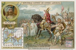 Alaric Ier, roi des Wisigoths, accepte la reddition de Rome, 410