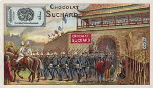 Troupes alliées marchant hors de Tianjin, Chine, Révolte des Boxers, 1900