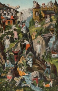 Bébés dans les montagnes (lithographie couleur) - European School