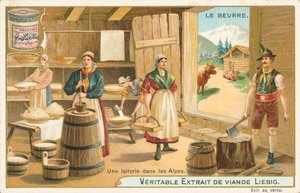Beurre, carte de Liebig, début du 20e siècle (chromo) - European School