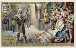 Christophe Colomb devant le roi et la reine d