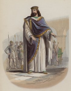 Clovis Ier, roi des Francs (gravure en couleur)