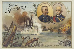 Commodore George Dewey et amiral Patricio Montojo, bataille de la baie de Manille, Guerre hispano-américaine, 1er mai 1898