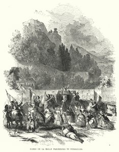 Dames de la Halle se rendant à Versailles (gravure) - European School