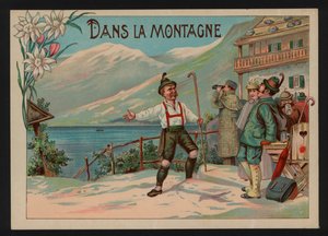 Dans la montagne (lithographie en couleur) - European School