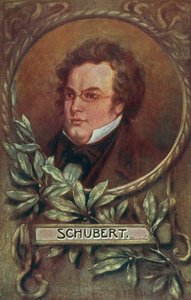 Franz Schubert, compositeur autrichien (lithographie couleur)