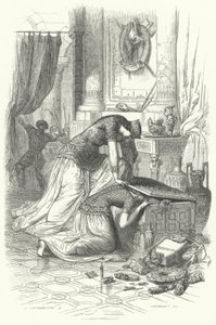 Frédégonde, reine de Chilpéric Ier, tentant de tuer sa fille Rigunth, 589 - European School