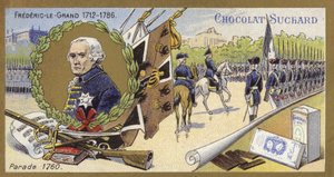 Frédéric le Grand de Prusse inspectant un défilé, 1760
