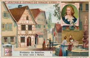Friedrich Schiller, carte de Liebig, début du 20e siècle (chromo) - European School